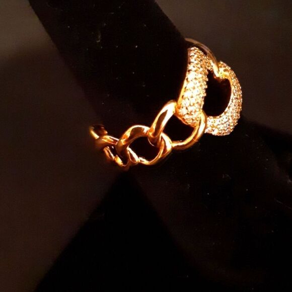 New 14k Gold Plated Adjustable Ring New In Box - Picture 2 of 4